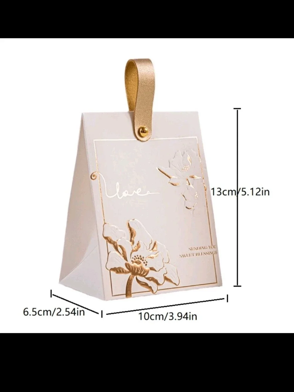 Elegant Burgundy & Gold Floral Gift Bags (50pcs)